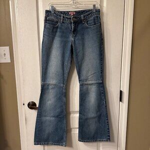 Jou Jou | VTG 90s Y2K Flare Denim Jeans Womens 7/8 30 Medium Wash Cotton Retro